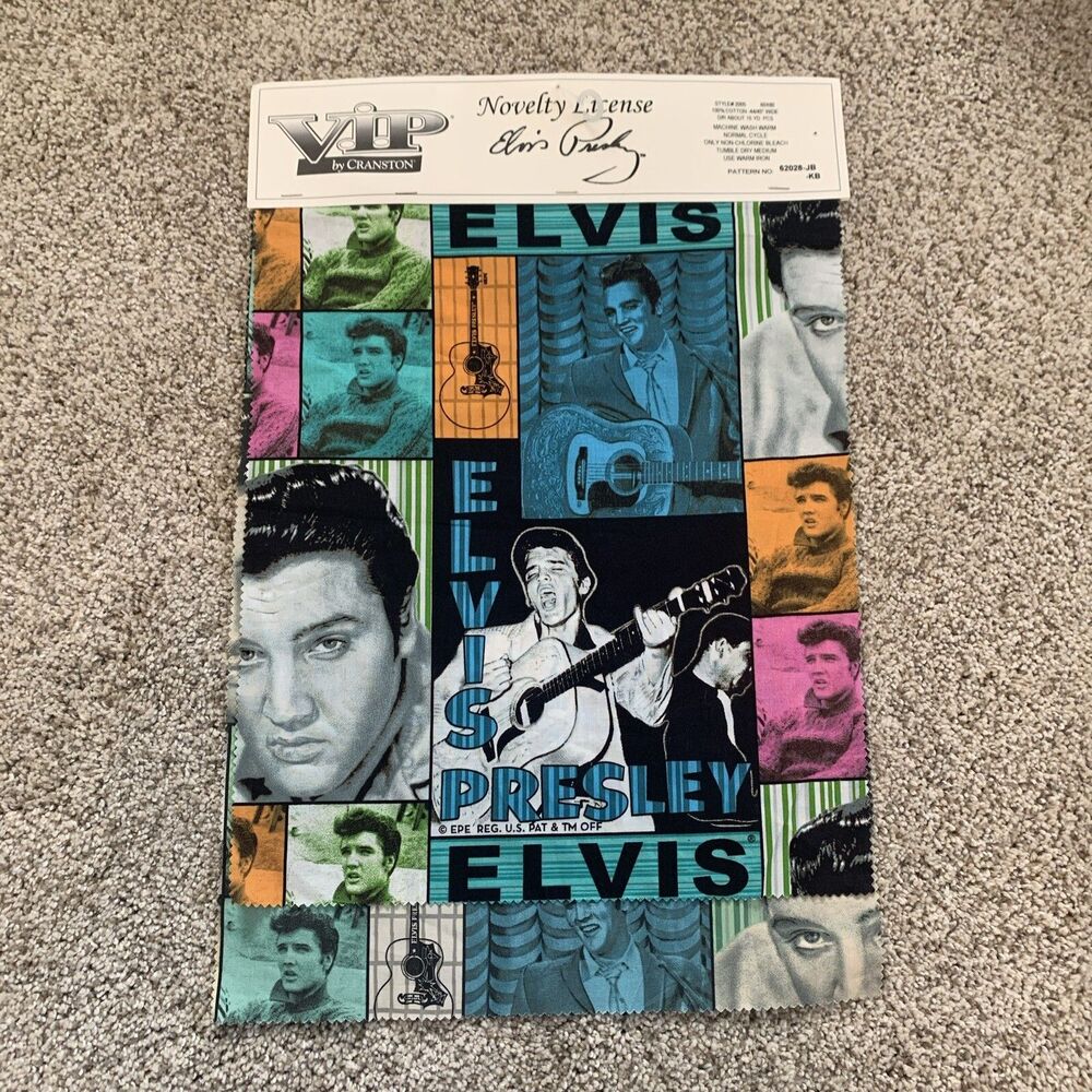 ELVIS PRESLEY VIP Cranston Sample Swatches 2 Piece  blue green tan beige